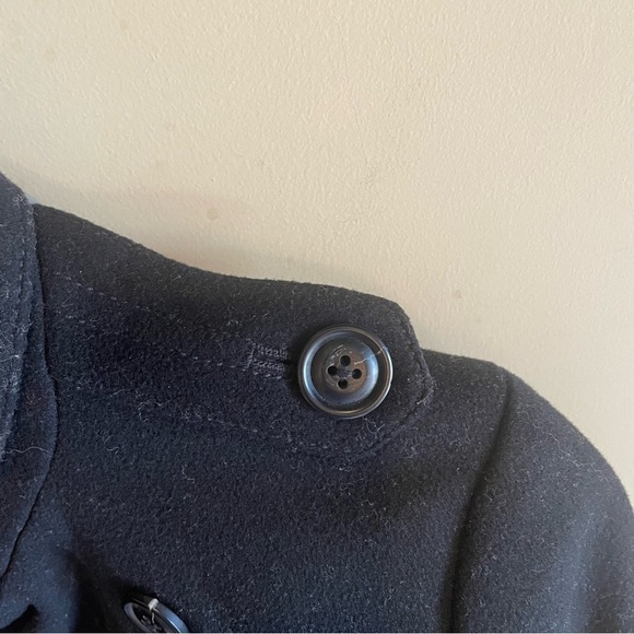 J. Crew Heavy Wool 4 Button Pea Coat Black Size XS - Picture 9 of 9